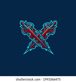 Sword E Sport Logo for game team vector