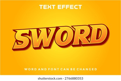Sword editable text effect design template