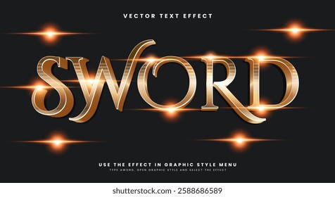 Sword editable text effect template suitable for king style theme