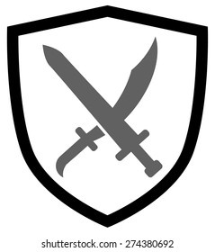 Sword emblem vector