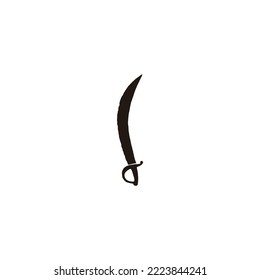 Sword, epic geometric symbol simple logo vector