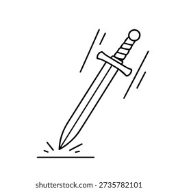 The sword falls line icon vector on a white background
Vector line icon