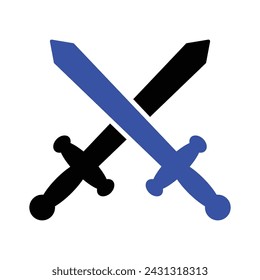 Sword Fighting-Symbol, Vektorgrafik-Illustrationen 