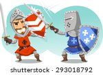 Sword Fighting Knights in full Armor cartoon illustration cartoon.
