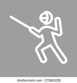 Sword fighting, sword, shield, blade icon vector image. Can also be used for sports, fitness, recreation. Suitable for web apps, mobile apps and print media.