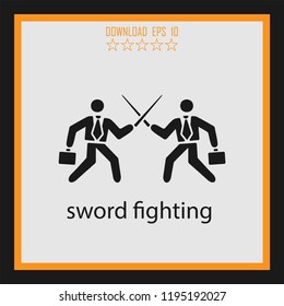 sword fighting  vector icon