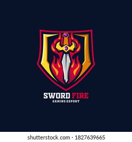 Sword Fire E-sport Logo team