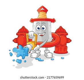 the sword firefighter vector. cartoon character
