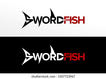 sword fish, marlin fish logo for fishing and sport brand