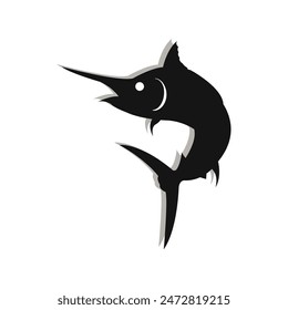 sword fish silhouette vector, fish silhouette vector.