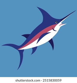 Sword fish, vector illustration format.