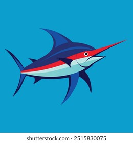 Sword fish, vector illustration format.