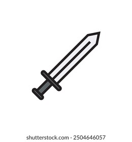 Schwertflachsymbol. Einfache, flache Vektorgrafik, einzeln auf weißem Hintergrund. 