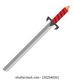 Sword flat illustration on white