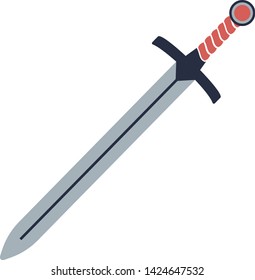Sword flat illustration on white