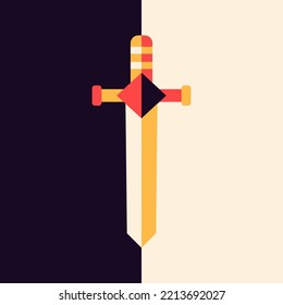 Símbolo plano de espadas. Ilustración vectorial de objetos de entretenimiento.