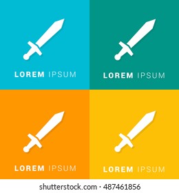 Sword Four Color Material Designed Icon / Logo