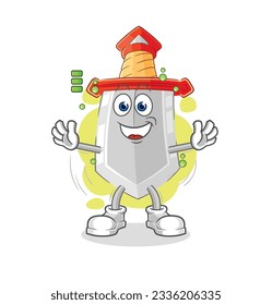 the sword full battery character. cartoon mascot vector