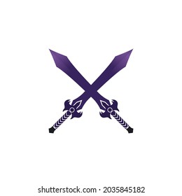 logotipo de vector de elemento de juego de espada 