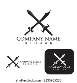 Sword game item vector symbol logo 