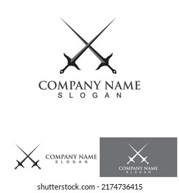 Sword game item vector symbol logo 