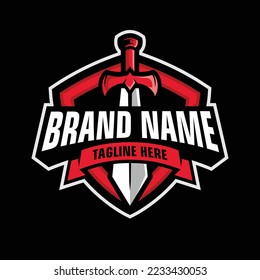 Sword Gaming Logo Design Template Inspiration, Vector Illustration.