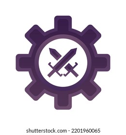 elemento icono de plantilla de diseño de degradado de logotipo de artes de espada