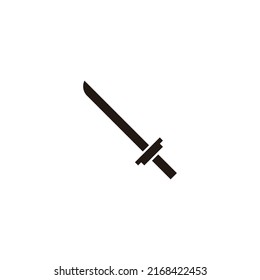 Sword geometric symbol simple logo vector