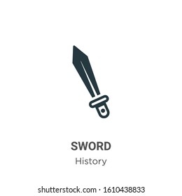 Sword glyph icon vector on white background. Flat vector sword icon symbol sign from modern history collection for mobile concept and web apps design.