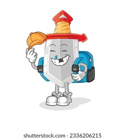la espada va al vector escolar. personaje de caricatura