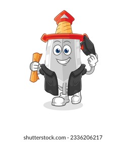 the sword graduation vector. cartoon character