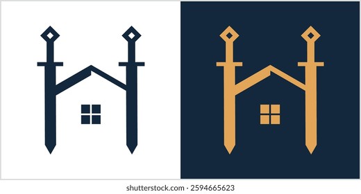 Sword home realestate Logo Design Template