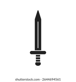 Icono de espada. Silueta negra. Vector. Diseño plano.