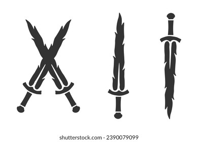 Icono de espada. Ilustración vectorial de batalla de hoja.