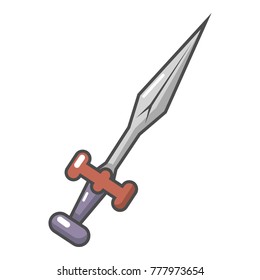 Sword icon. Cartoon illustration of sword vector icon for web
