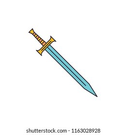 Sword icon, cartoon style
