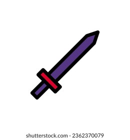 Sword icon colored outline red purple colour military vector army element and symbol perfect.