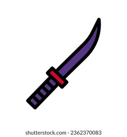 Icono de espada contorno color púrpura rojo vectores militares elemento y símbolo perfecto.