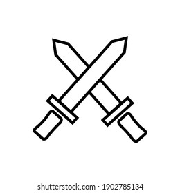 Plantilla de logotipo de diseño de iconos de espada. diseño simple para gráficos, logotipos, sitios web, medios sociales, interfaz de usuario, aplicaciones móviles, EPS10
