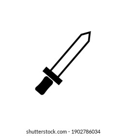 Sword Icon Design Logo Template glyph. simple design for graphics, logos, websites, social media, UI, mobile apps, EPS10