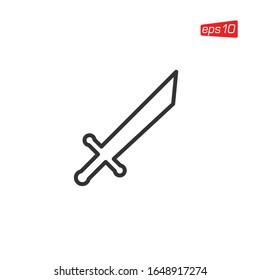 Ilustración de vectores de diseño de icono de espada