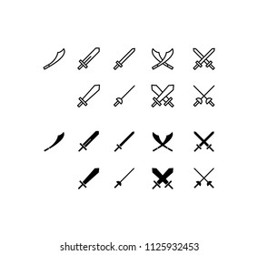 Sword Icon Design Vector Symbol Warrior Knight