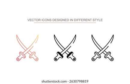 Diseño de icono de espada con fondo blanco