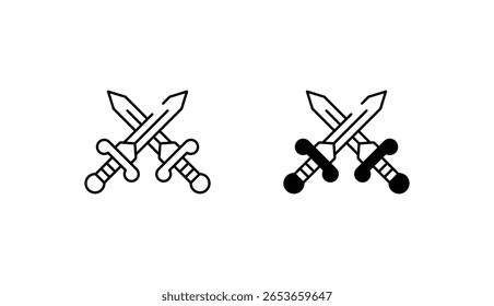 Diseño de icono de espada con fondo blanco