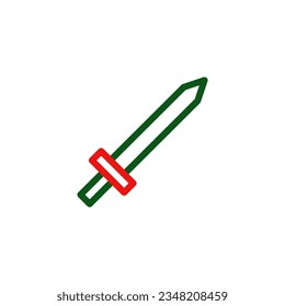 Sword icon duocolor green red colour military vector army element and symbol perfect.