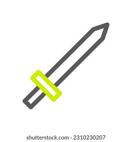 icono de la espada duocolor color verde vibrante elemento militar vector ejército y símbolo perfecto.