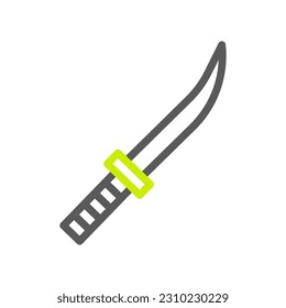 sword icon duocolor grey vibrant green colour military vector army element and symbol perfect.