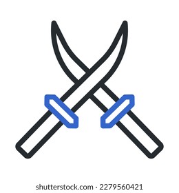 sword icon duocolor style grey blue colour military illustration vector army element and symbol perfect. Icon sign from modern collection for web.