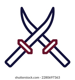 Schwert-Icon duocolor Stil Maron Marine Farbe militärischen Illustration Vektorararmee-Element und Symbol perfekt. Symbol aus der modernen Kollektion für Web.