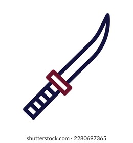 sword icon duocolor style maroon navy colour military illustration vector army element and symbol perfect. Icon sign from modern collection for web.